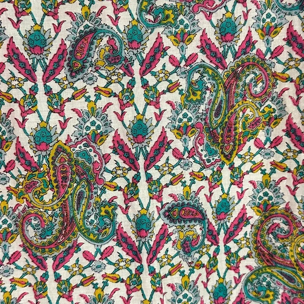 Calypso St. Barth Paisley Cotton Tunic Dress Embroidered Boho Beach Cover Up M - Picture 4 of 8